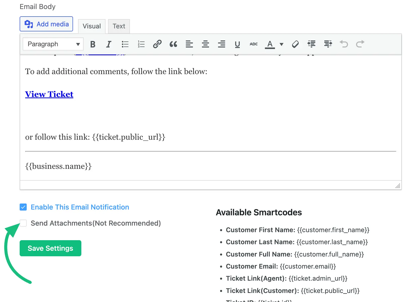 Send Attachments Not Recommended