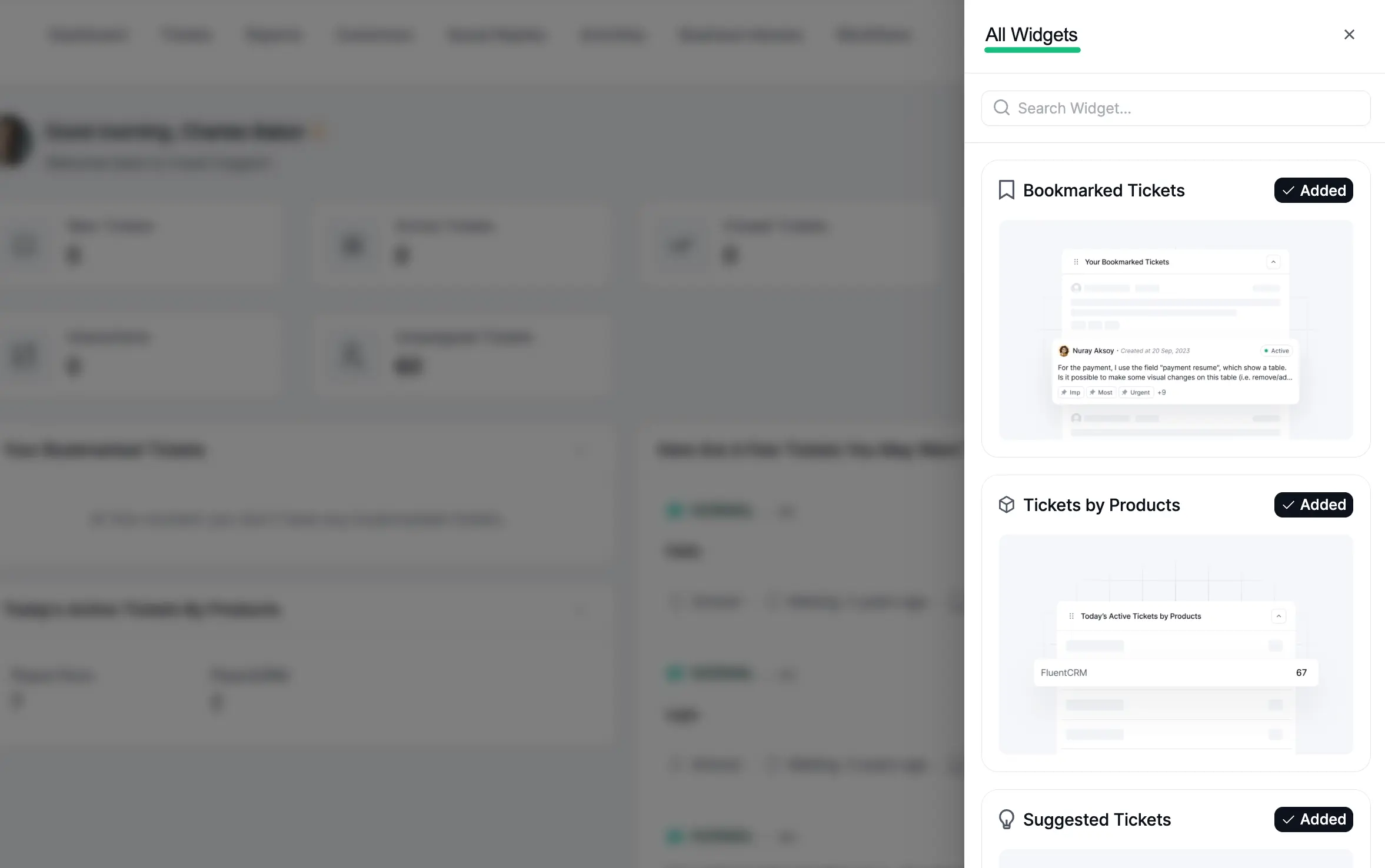 The Settings (Gear) Icon used to customize the dashboard widgets