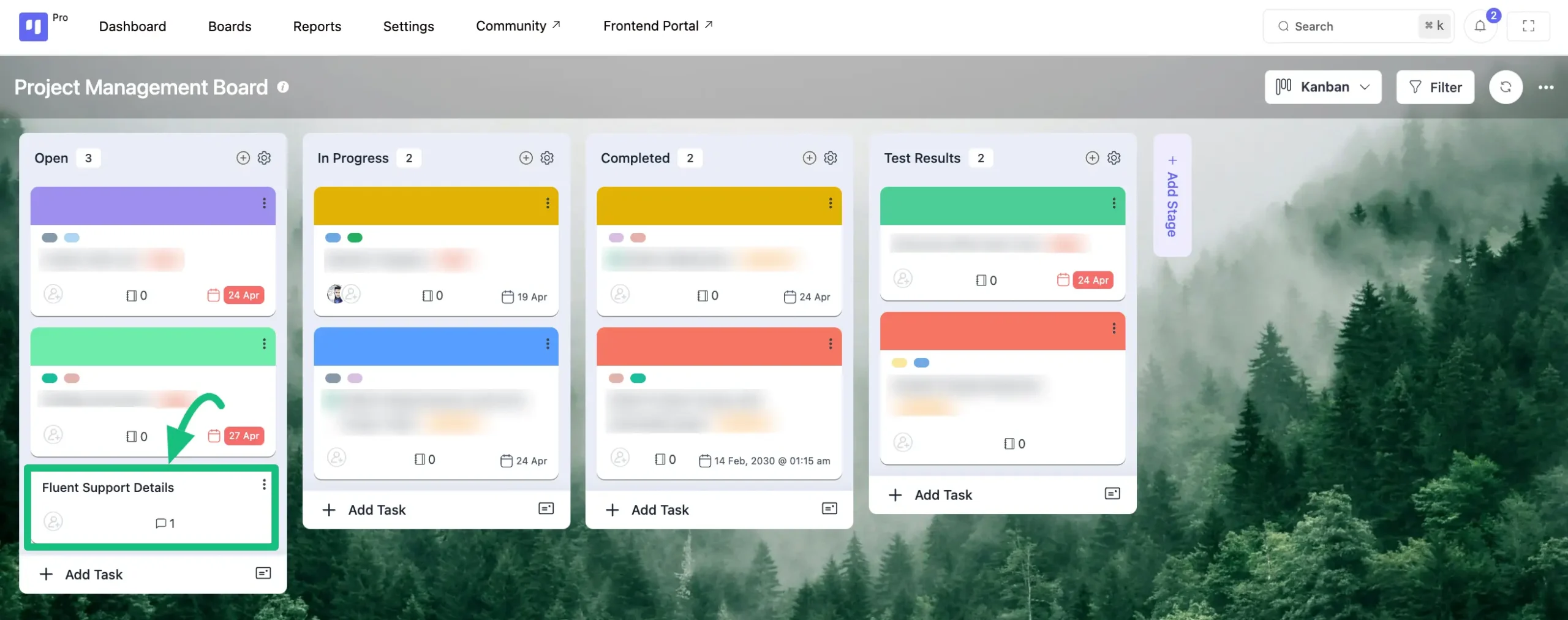 Preview of newly added task in Fluent Boards