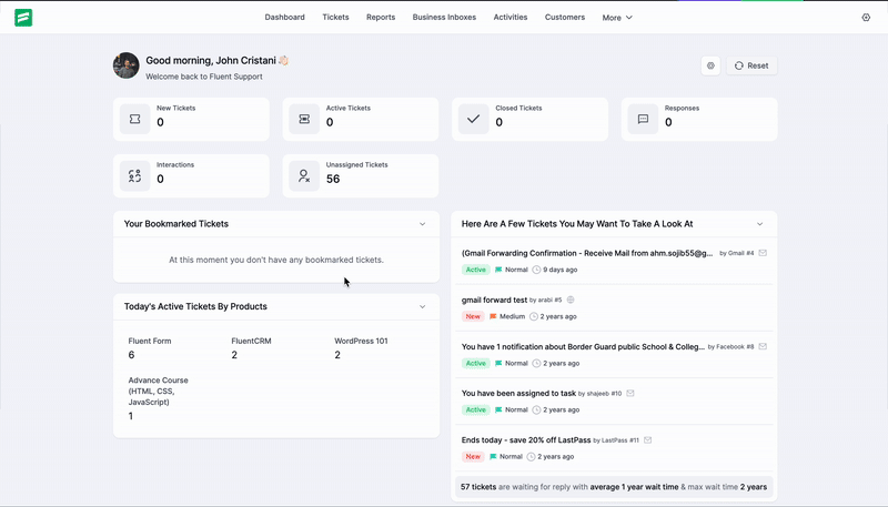 Reset option for undo all changes of your Dashboard