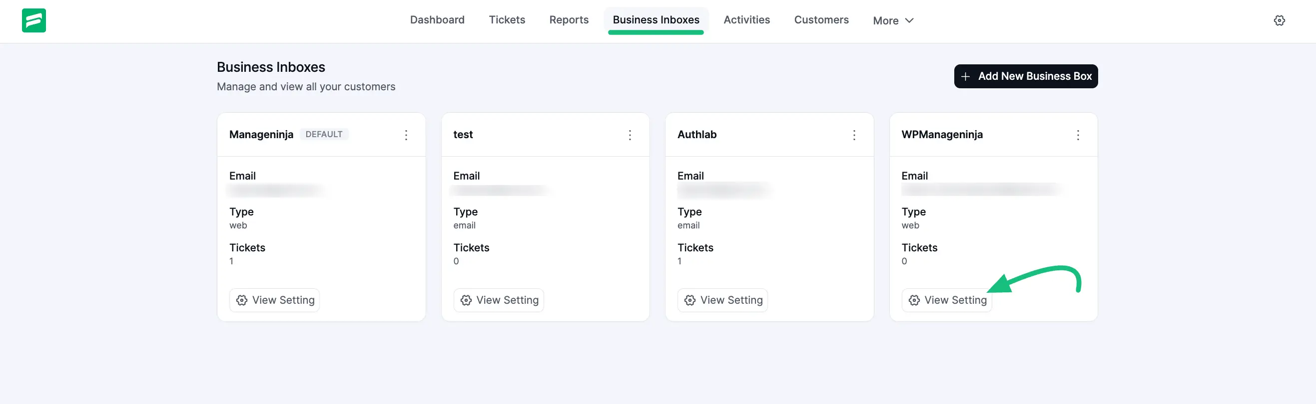 View Settings button