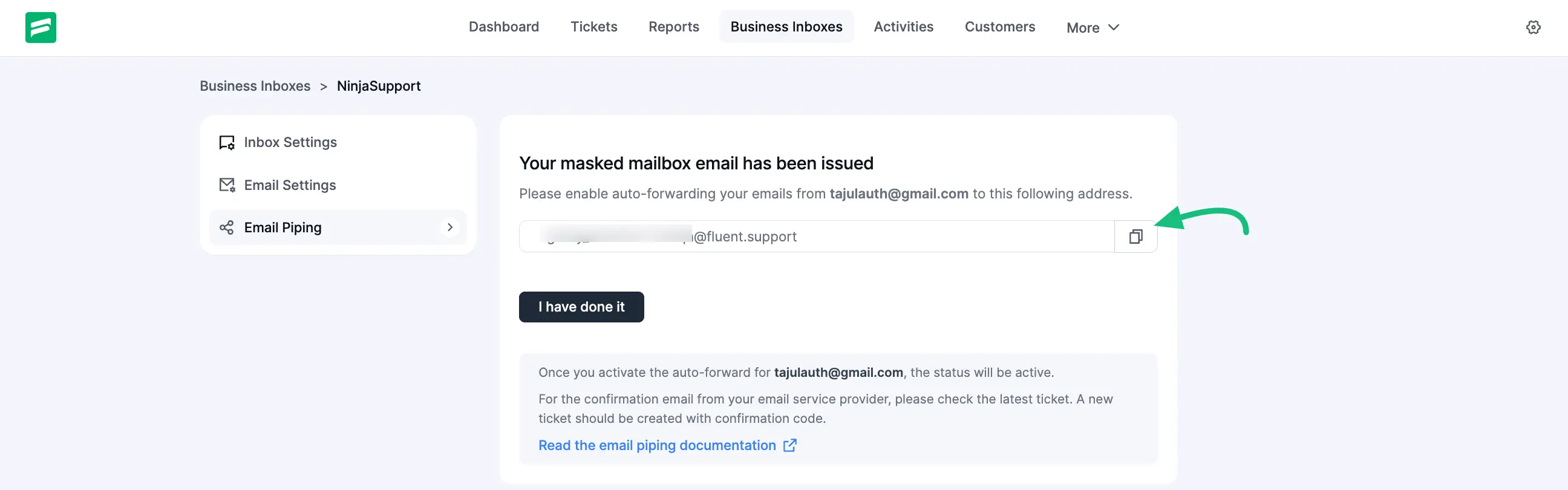 Copy Masked Mailbox Email