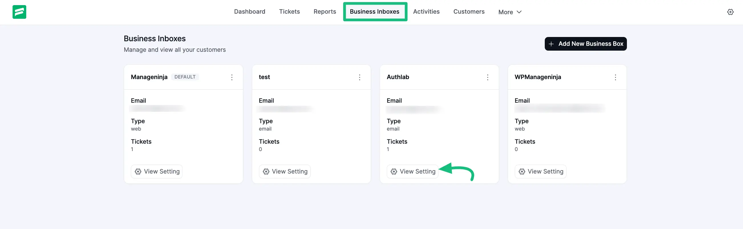 View settings from Fluent Support Dashboard