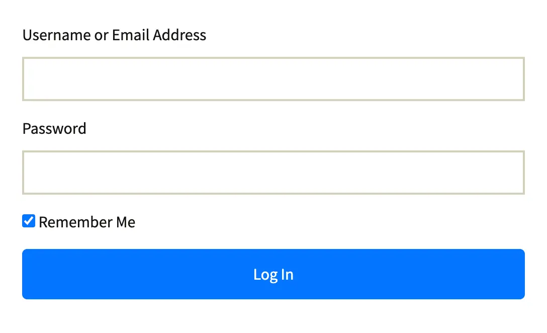Built in Login Form